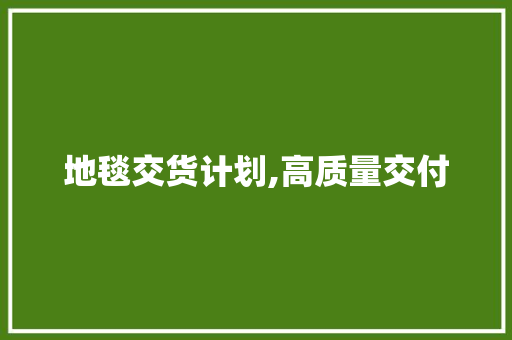 地毯交货计划,高质量交付，打造行业典范