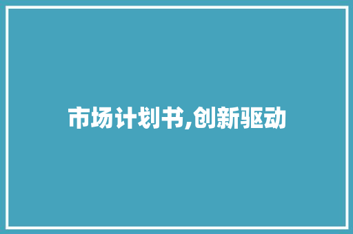 市场计划书,创新驱动，打造行业领军品牌_以XX行业为例