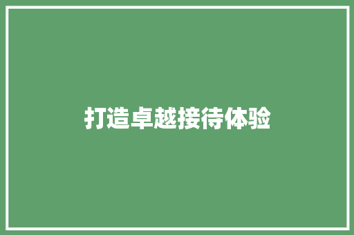 打造卓越接待体验，提升企业品牌形象_以接待计划书为参考