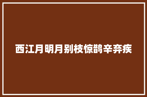 西江月明月别枝惊鹊辛弃疾