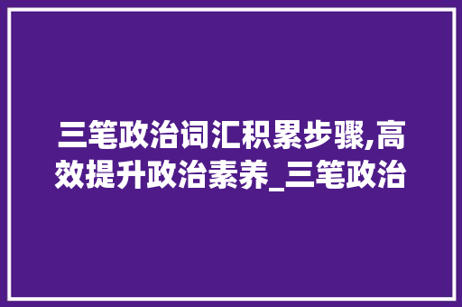 三笔政治词汇积累步骤,高效提升政治素养_三笔政治词汇怎么积累