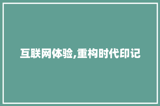 互联网体验,重构时代印记，点亮未来之路_我的互联网体验中考满分作文