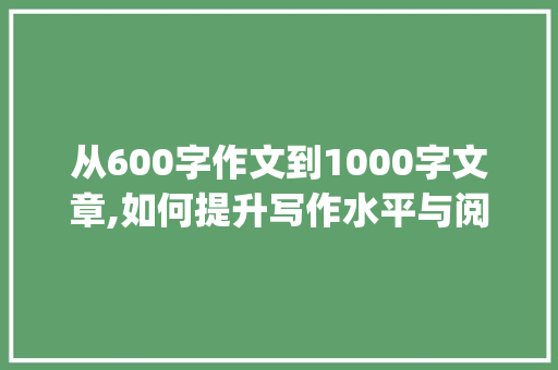 从600字作文到1000字文章,如何提升写作水平与阅读体验_600字优秀作文