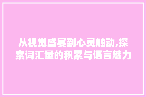 从视觉盛宴到心灵触动,探索词汇量的积累与语言魅力_积累词汇量看图写话