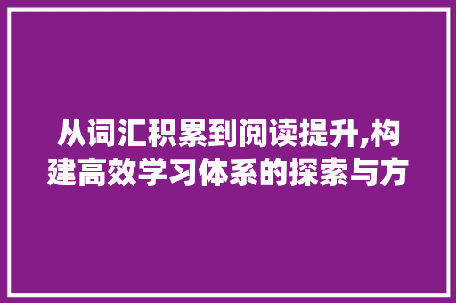 从词汇积累到阅读提升,构建高效学习体系的探索与方法_词汇积累的模板