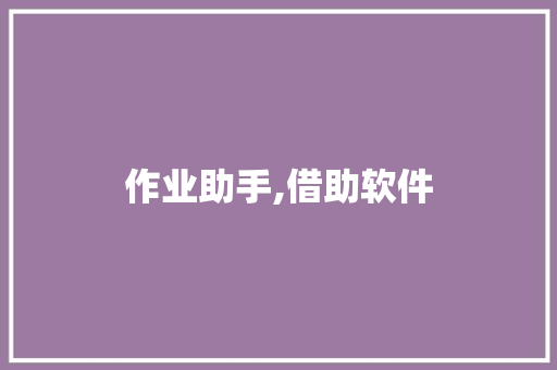 作业助手,借助软件，轻松提升作业质量_哪种软件可以检查作业