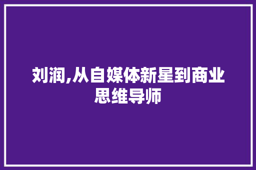 刘润,从自媒体新星到商业思维导师，他的崛起之路_刘润老师怎么火起来的