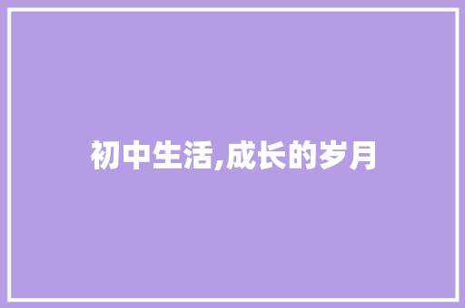 初中生活,成长的岁月，青春的足迹_初中300字优秀作文