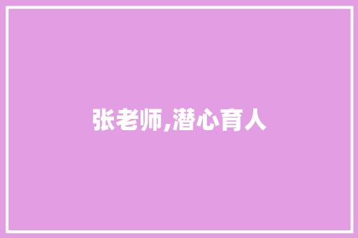 张老师,潜心育人，不问世事_一位坚守教育初心的课题研究“局外人”_张老师从未参加课题的研究