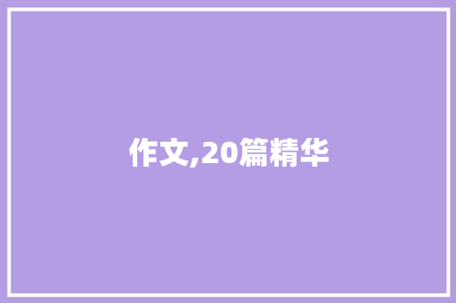 作文,20篇精华，400字左右的魅力世界