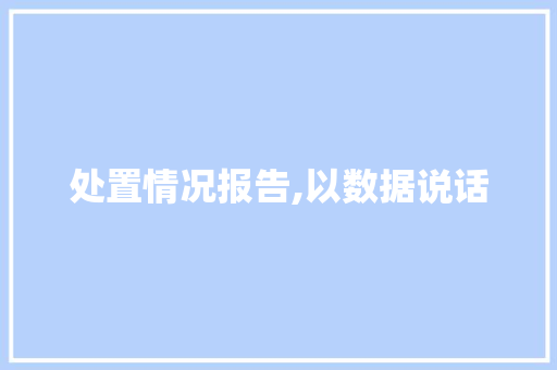 处置情况报告,以数据说话，以事实为据_详细剖析报告撰写要领