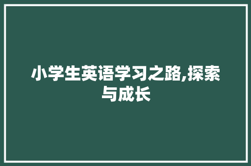 小学生英语学习之路,探索与成长