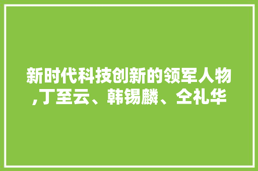 新时代科技创新的领军人物,丁至云、韩锡麟、仝礼华、阎明皓