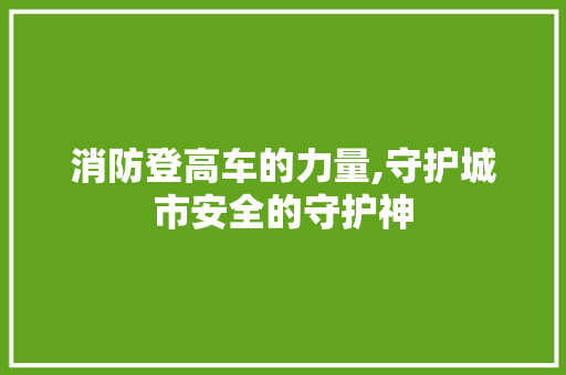 消防登高车的力量,守护城市安全的守护神