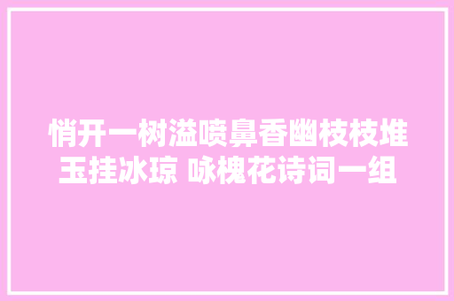 悄开一树溢喷鼻香幽枝枝堆玉挂冰琼 咏槐花诗词一组
