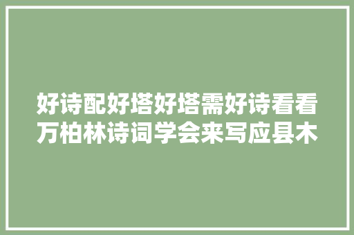 好诗配好塔好塔需好诗看看万柏林诗词学会来写应县木塔