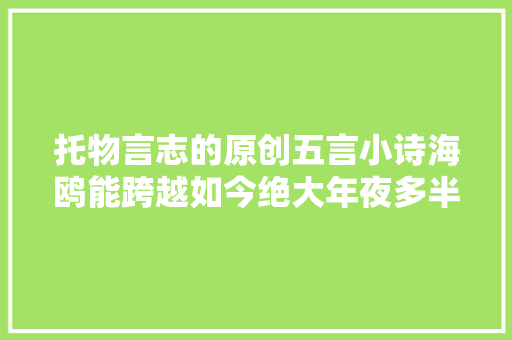托物言志的原创五言小诗海鸥能跨越如今绝大年夜多半收集诗吧