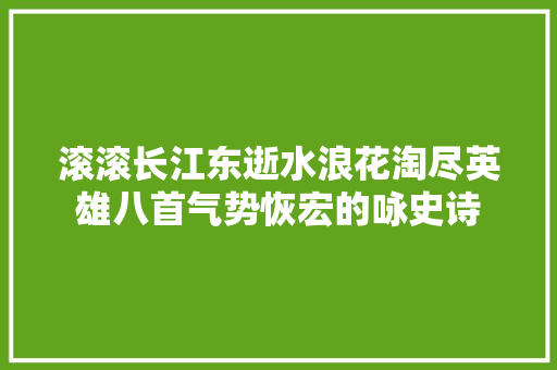 滚滚长江东逝水浪花淘尽英雄八首气势恢宏的咏史诗