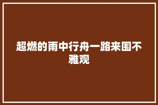 超燃的雨中行舟一路来围不雅观