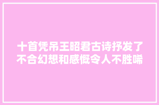 十首凭吊王昭君古诗抒发了不合幻想和感慨令人不胜唏嘘。