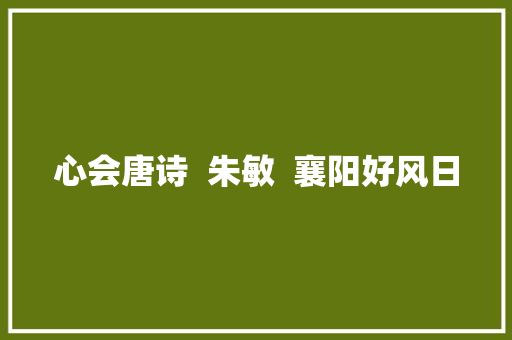心会唐诗  朱敏  襄阳好风日