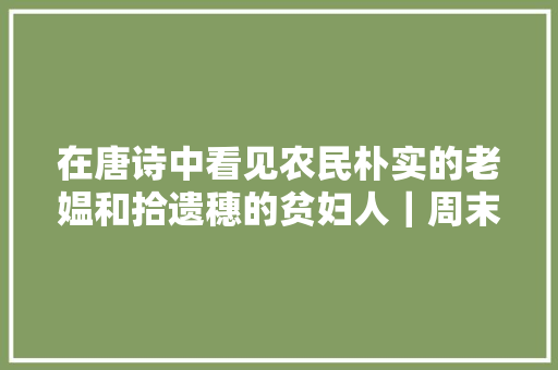 在唐诗中看见农民朴实的老媪和拾遗穗的贫妇人｜周末读诗