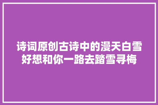 诗词原创古诗中的漫天白雪好想和你一路去踏雪寻梅