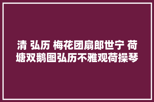 清 弘历 梅花团扇郎世宁 荷塘双鹅图弘历不雅观荷操琴图