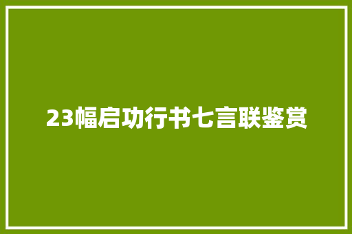 23幅启功行书七言联鉴赏