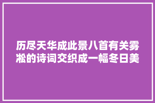 历尽天华成此景八首有关雾凇的诗词交织成一幅冬日美景