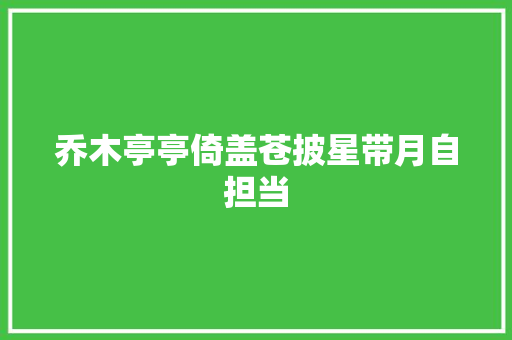 乔木亭亭倚盖苍披星带月自担当