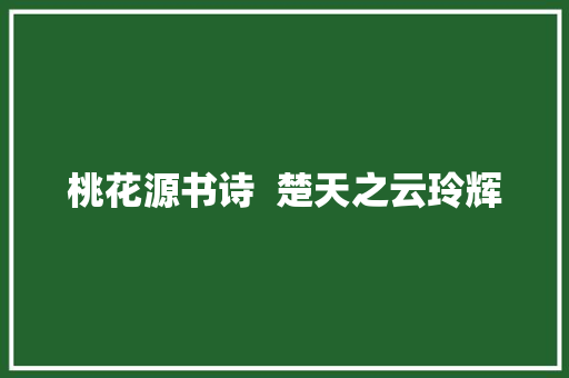 桃花源书诗  楚天之云玲辉