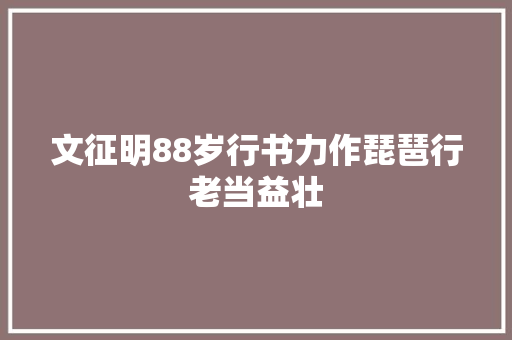 文征明88岁行书力作琵琶行老当益壮