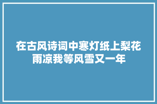 在古风诗词中寒灯纸上梨花雨凉我等风雪又一年