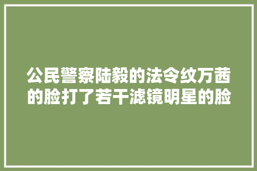 公民警察陆毅的法令纹万茜的脸打了若干滤镜明星的脸