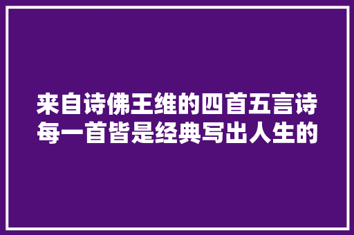 来自诗佛王维的四首五言诗每一首皆是经典写出人生的至高境界