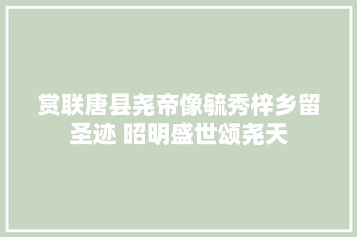 赏联唐县尧帝像毓秀梓乡留圣迹 昭明盛世颂尧天