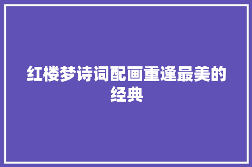 红楼梦诗词配画重逢最美的经典