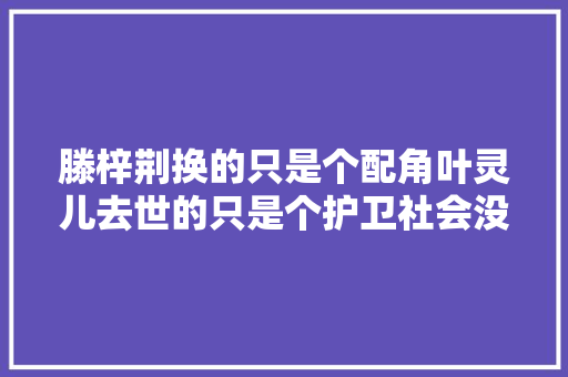 滕梓荆换的只是个配角叶灵儿去世的只是个护卫社会没有改变