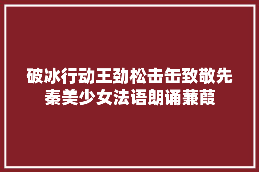 破冰行动王劲松击缶致敬先秦美少女法语朗诵蒹葭