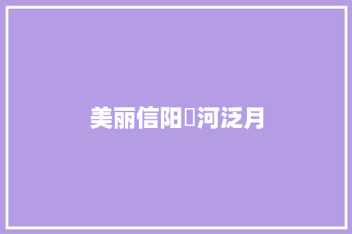 美丽信阳浉河泛月