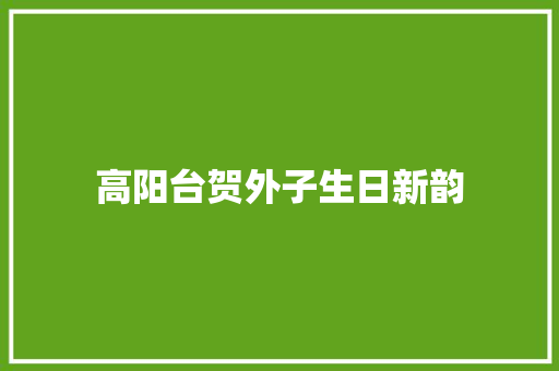 高阳台贺外子生日新韵