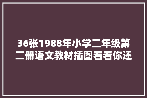 36张1988年小学二年级第二册语文教材插图看看你还能记起几张