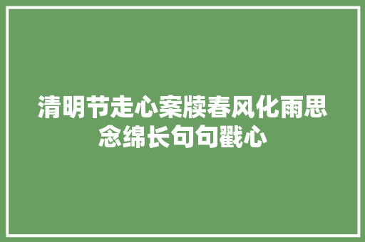 清明节走心案牍春风化雨思念绵长句句戳心