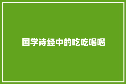 国学诗经中的吃吃喝喝