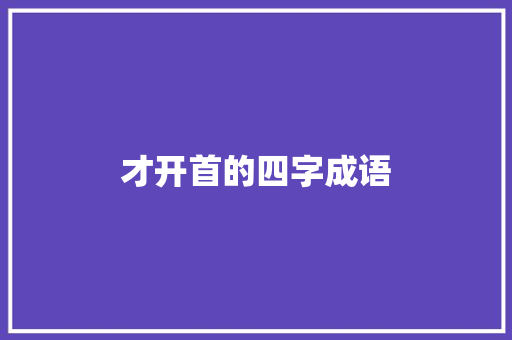 才开首的四字成语