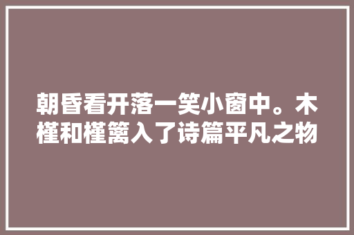 朝昏看开落一笑小窗中。木槿和槿篱入了诗篇平凡之物不再平凡