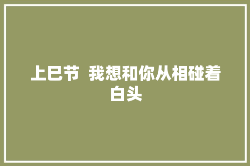 上巳节  我想和你从相碰着白头