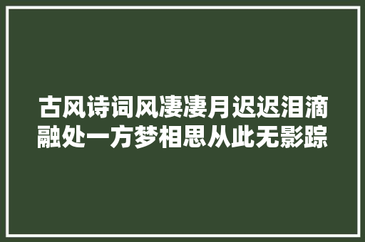 古风诗词风凄凄月迟迟泪滴融处一方梦相思从此无影踪