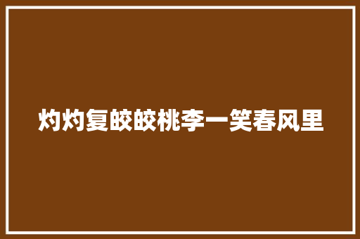 灼灼复皎皎桃李一笑春风里